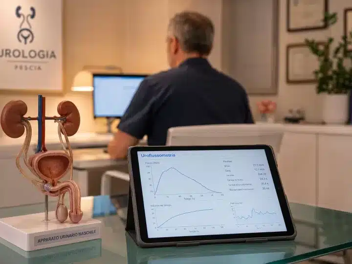 Specialista illustra la differenza urologo andrologo durante una visita prostata Pescia.