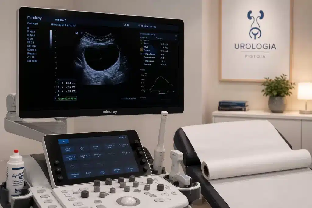 Dettaglio degli strumenti diagnostici utilizzati dall'andrologo Pistoia per valutare l'efficacia terapeutica.