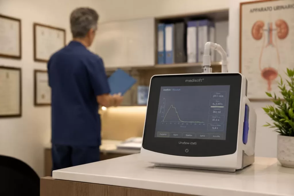 Gocciolamento post minzione nell'uomo: quando preoccuparsi - Pistoia 7 Strumento per uroflussometria utilizzato per diagnosticare i sintomi di una prostata ostruita a Pistoia.