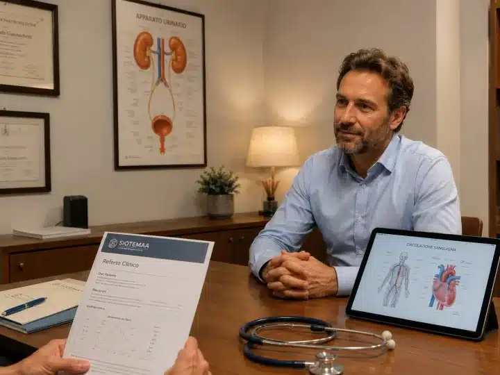 Consulto andrologico d'urgenza per cistite maschile con sangue nelle urine presso lo studio medico privato a Pescia.